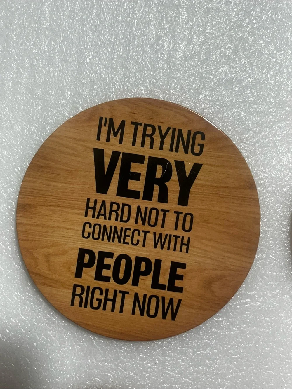 Schitts Creek Set of 6 Round Wood Drink Coasters – with Holder